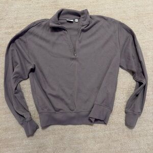 Aritzia Sunday Best Baby Waffle 1/4 Zip Sweater